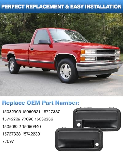 Image of TOP-MAX All Metal Exterior Door Handle Front Replacement for 1995-2000 Chevrolet Chevy Tahoe Suburban C1500 C2500 C3500 K1500 K2500 K3500 GMC Yukon Replaces OE 15742229 15742230