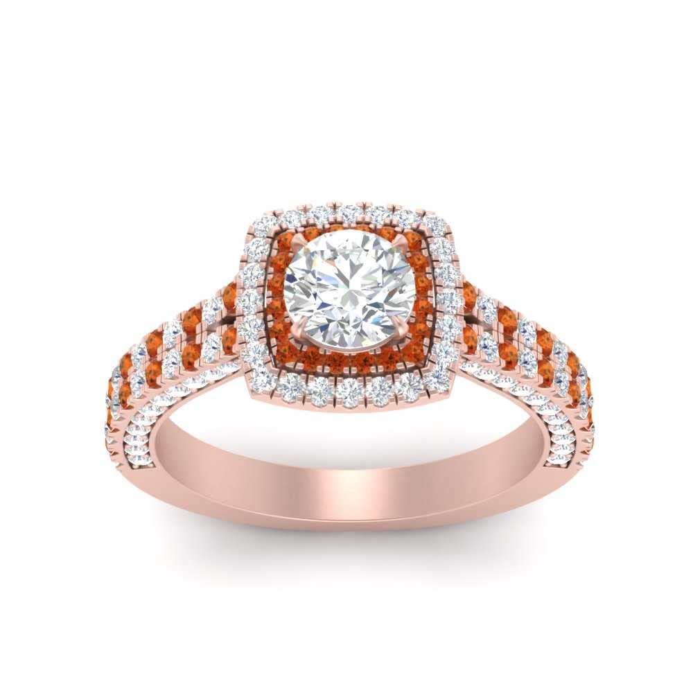 55Carat Choose Your Gemstone Double Band Square Halo Diamond CZ Ring 18K Rose Gold Plated Round Shape Halo Engagement Rings Everyday Jewelry Wedding Jewelry Handmade Gifts for Wife US Size 4 to 12