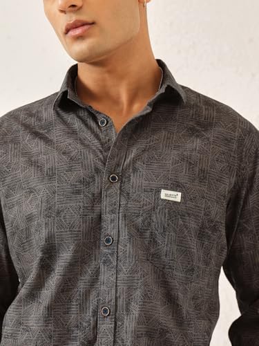 Image of Majestic Man Stylish Geomatric Print Casual Shirt - Pure Cotton| Full Sleeve | Trendy & Comfortable