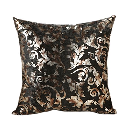 Haodou Estilo Europeo Sofá Cojines Son Plata Caliente Sofá Cojín Almohada Celebración Hogar Decoración Cojín (Negro)
