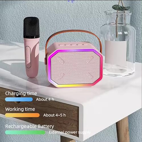 Haut-parleur Bluetooth HiFi avec microphone karaoké et effets lumineux LED - 6