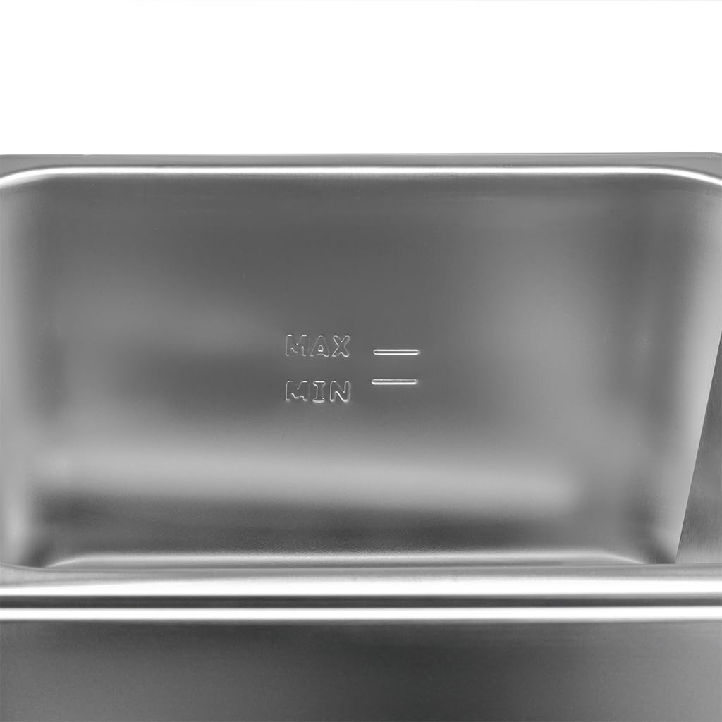 Mega-M Friggitrice elettrica a camera singola da 4 l, 2 kW, regolabile con coperchio, 22 x 40 x 30 cm, acciaio inox 230 V