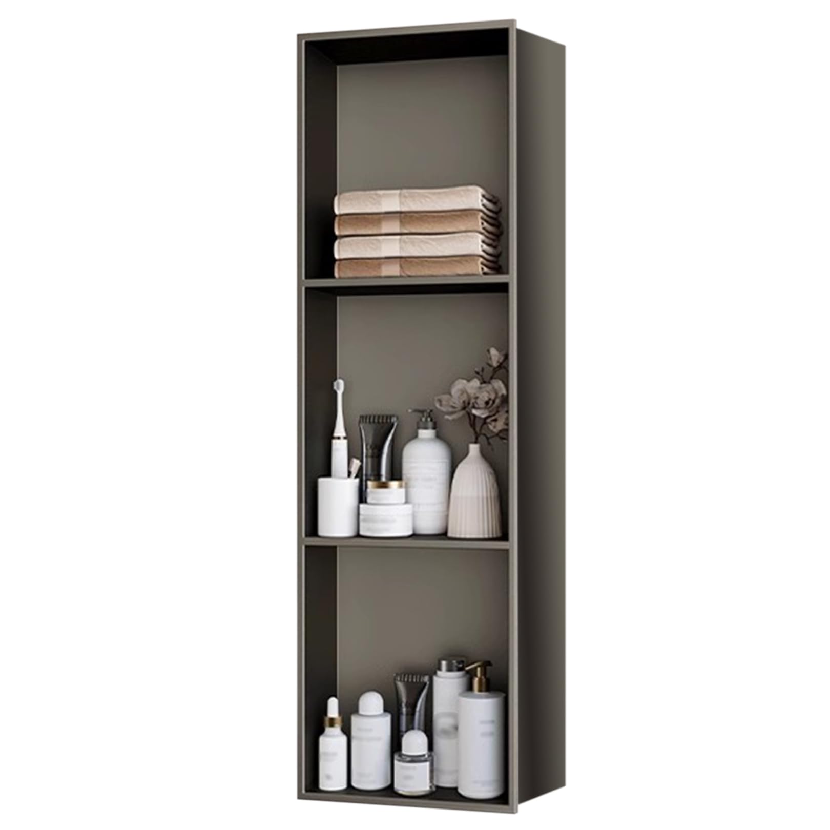 Douche carrée en acier inoxydable avec double étagère encastrée pour douche moderne