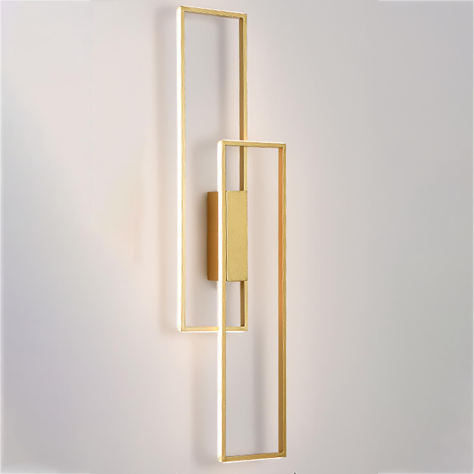 SXWNBIFH wall lamp Wall Lights For Living Room, LED Indoor Wall Lamp With Warm/Natural/White Light, 3 Brightness Levels, For Bedroom Farmhouse Bedside Reading Light(Size:L Double-Heads,Color:Gold)