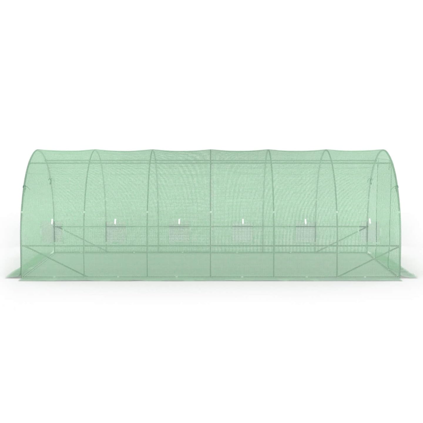 Probache - Invernadero de jardín túnel 18 m² 6 x 3 x 2 m, acero galvanizado + lona UV con puerta y ventanas CRIMÉ verde