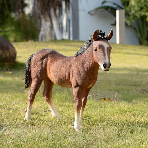 Estatua caballo HI-LINE resistente para jardín miniatura 1