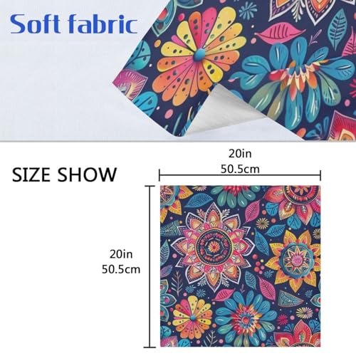 Servilletas de Tela Boho Multicolor Mandala Floral Pack 6 miniatura 6
