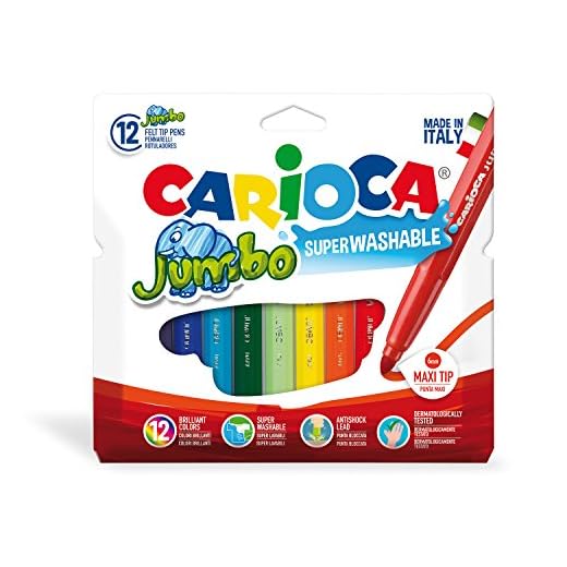 Carioca - Bolsa de cartón con 12 rotuladores de colores Jumbo (40565)