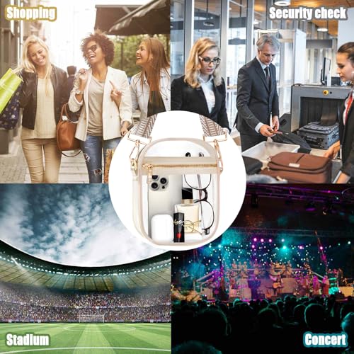 Image of Fibrdoo Clear Crossbody Purse Bag, Clear Bag Stadium Approved with Front Pocket for Concerts Sports Festivals