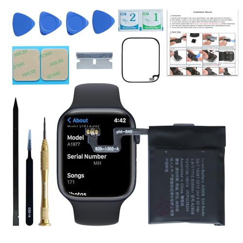 LOZOP Battery Replacement Kits for Apple Watch Series 4 40mm A2508 A1975 A1977 with Repair Tools, Installation Manual, and Screen Adhesive