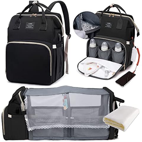 LEcylankEr Wickelrucksack mit Babybett - Große Wickeltasche Rucksack Cover