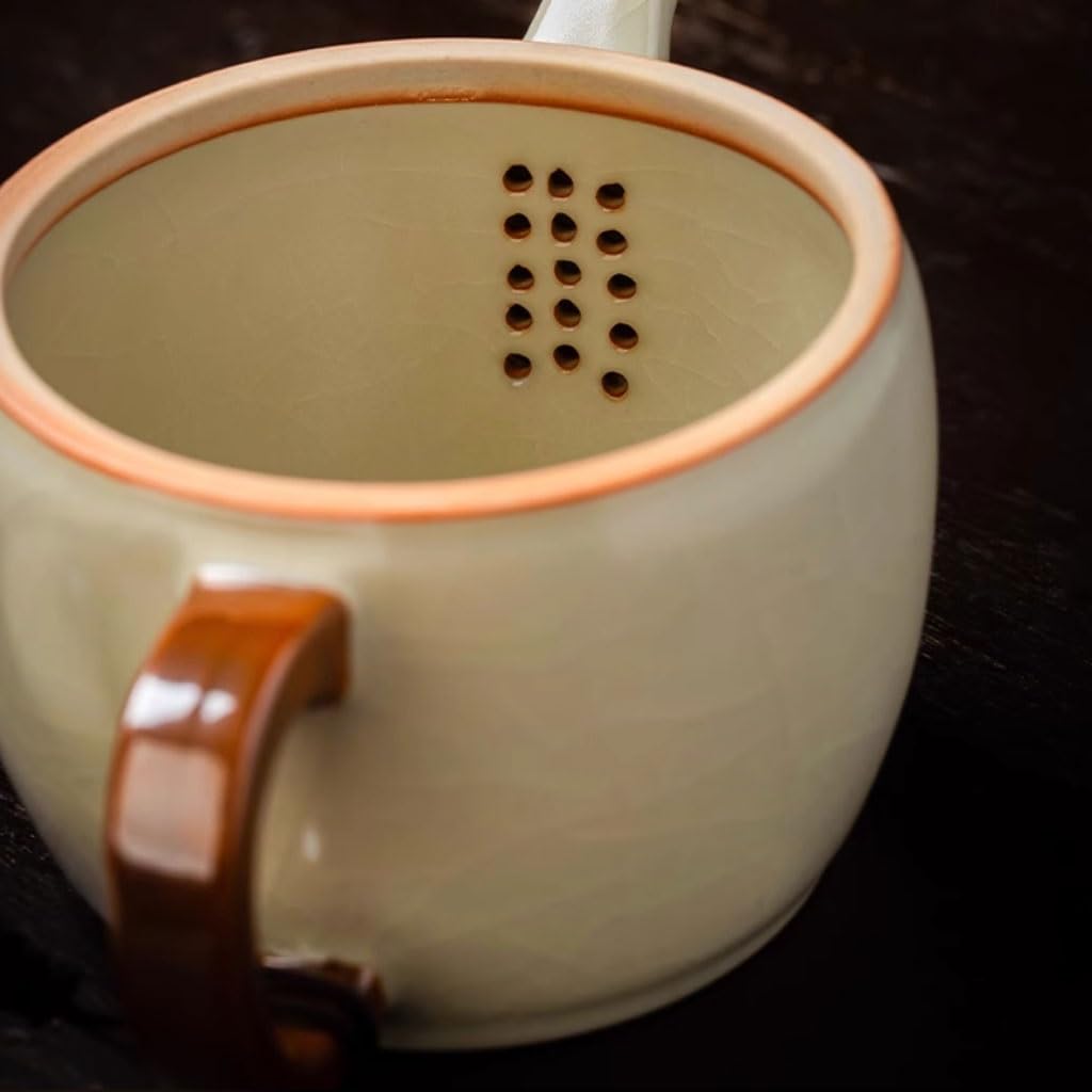Dzbanek do herbaty o dużej pojemności, beżowy, ceramiczny, domowy, wysokiej jakości, do parzenia herbaty, pojedynczy dzbanek do zaparzacza