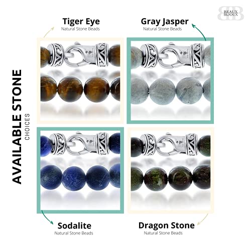 Beaux Bijoux Black and Blue/Black and Gold/Black and Rose Gold Plated Stainless Steel 8.5’’ Men’s Link Solid Bracelet4