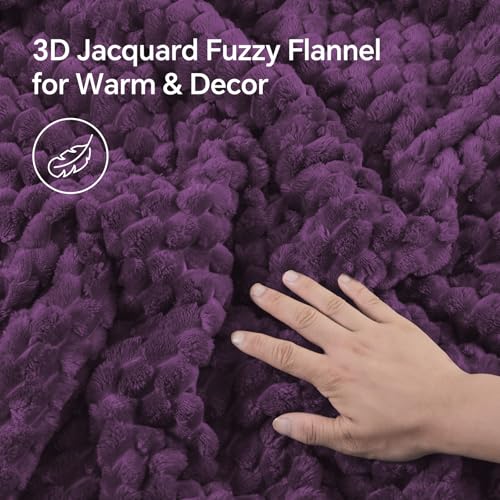 Image of BEDELITE Fluffy King Size Comforter Set - Purple Fleece Soft Comforter for King Size Bed, Luxury Warm Bedding Set for Winter, Fuzzy Bed Set 3 Pieces (1 Comforter, 2 Pillowcases)
