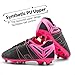 DREAM PAIRS Boys Girls Soccer Football Cleats Shoes for Little Kid/Big Kid,Size 12 Little Kid,Black/Fuchsia/Light/Grey,160471-K