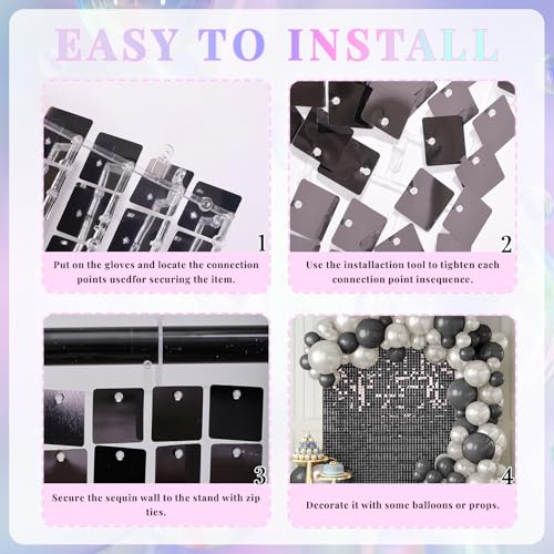 Paneles Decorativos Shimmer Wall 24 pzas Negro miniatura 5