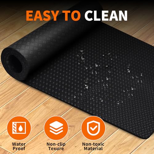 Image of Stepwaver 2 Pack Double Non-Slip Workout Mat for Ellipse Leg Exerciser, 23.6 inch x 11.8 inch 0.2 inch Thick Ellipse Machine Mat, Exercise Mats for Under Desk Ellipticals