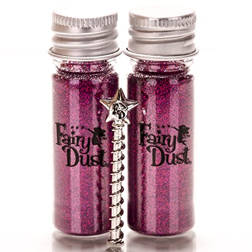 Fairy Dust - Original Vials | Pixie Dust From The Land of Sorralia | Fine Pink Glitter Powder | Best for Resin | Great Decoration Gifts for Kids Celebration (Pack of 2)
