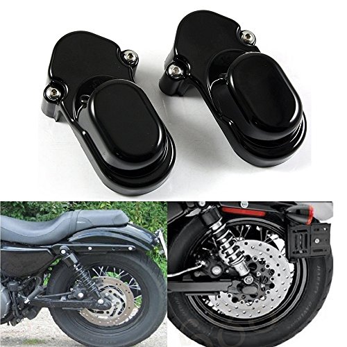 Black Rear Axle Nut Cover Bolt Cap Kit Fork Tube Cap For Harley Sportster XL 883 1200 48 2005-2015(Pack 2)