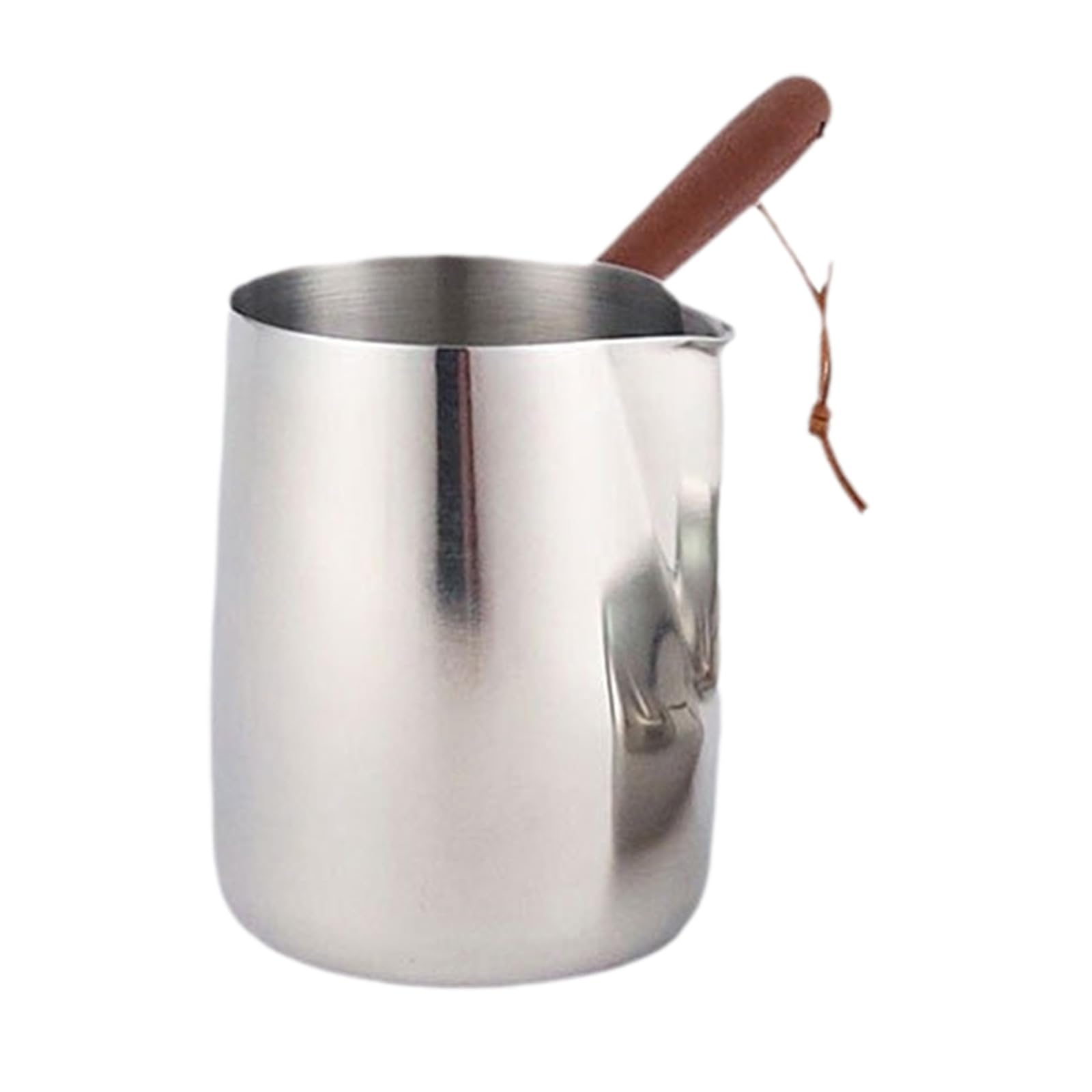 Xjdzineq Kettles with Wood Handle Stainless Steel Milk Frothing Pitcher Latte Art Cups for Latte Art and Espressos Coffee Milk Frother