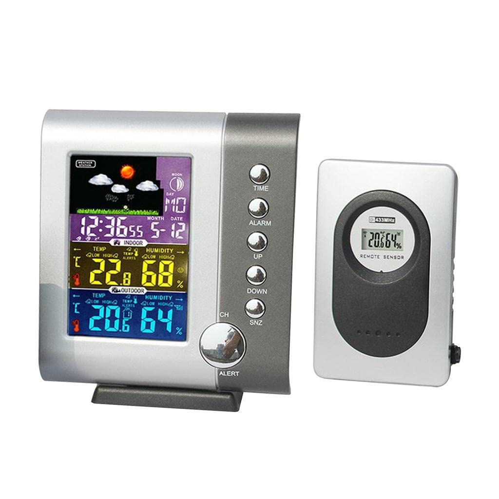 Bnf® Wireless Indoor/Outdoor LCD Temperature Humidity Meter Digital Alarm Clock|Home & Garden | Home Dcor| Clocks | Wall Clocks-image-46