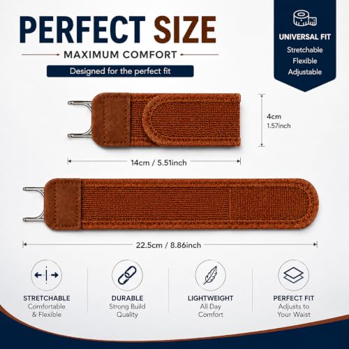 Image of Buckleless Elastic Belt | Invisible No-Buckle Stretch Belt with Metal Hooks for Men & Women | Adjustable Lazy Waistband for Jeans and Trousers (1 PAIR)