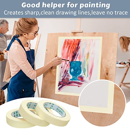 Image of Fainne 45 Rolls Masking Tape Bulk 0.8 Inch 55 Yards | General Purpose Tape for Classroom, Labeling, Crafts, Office, School Projects, Easy Tear & Clean Removal, Beige White
