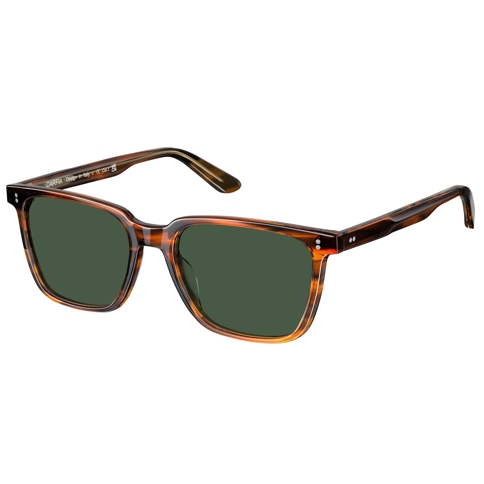 CARFIA Square Acetate Polarized Sunglasses for Men UV400 Protection