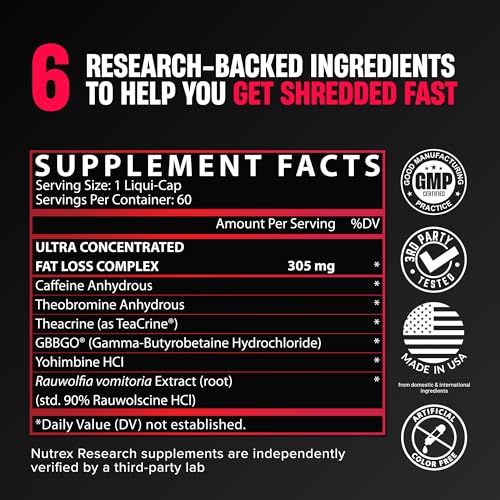 Nutrex Research Lipo-6 Black Ultra Concentrate | Thermogenic Energizing Fat Burner Supplement, Increase Weight Loss, Energy & Intense Focus |Capsule, 60Count - Image 4