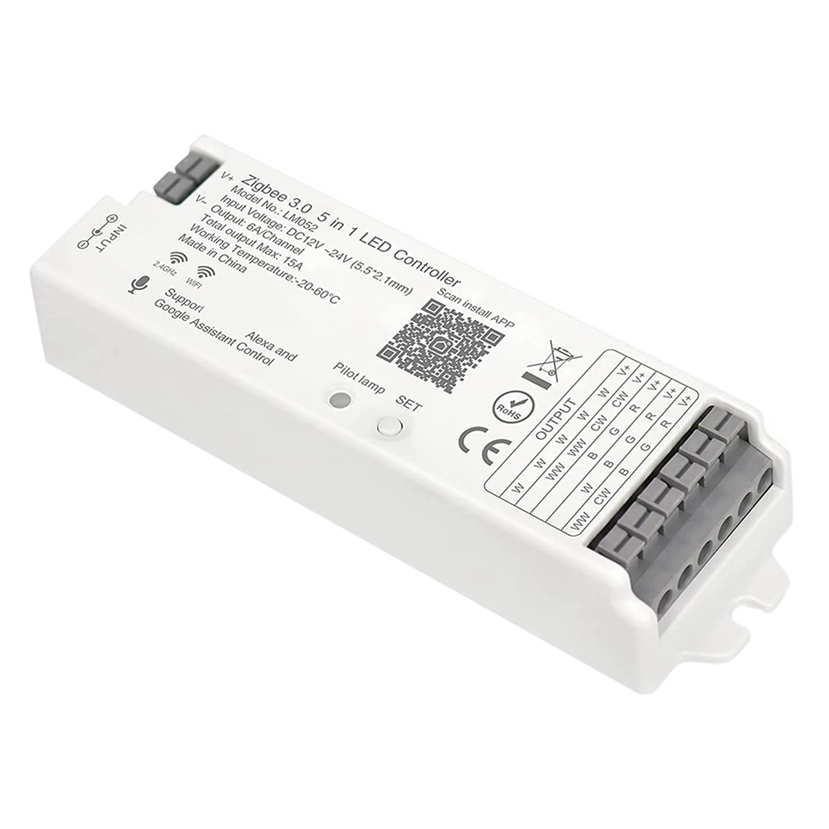 Josenidny LM052 ZigBee 3.0 Controller DC12-24V RGB RGBW 5In1 Dimmable Compatible with Smart Life APP/