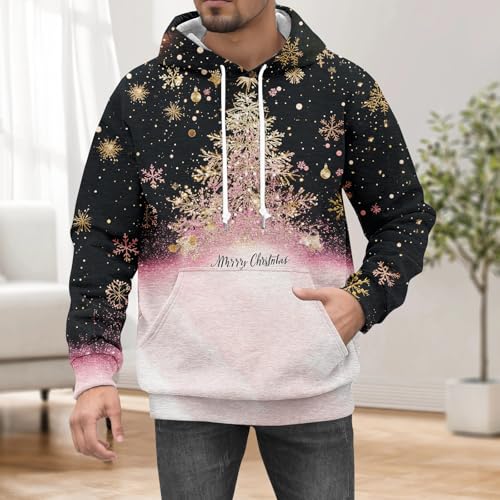 Ymosrh Men's Christmas Hoodies, Casual Graphic Print Hooded Sweatshirts Novelty Printed Xmas Hoodie with Pocket, M-4XL2
