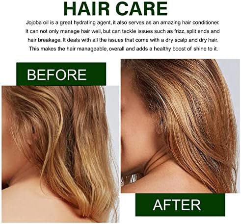 Jojoba Oil-Pure Cold Pressed Unrefined-100% Pure Organic Jojoba Oil for Hair Growth & Skin Care,Natural Moisturizer For Face,Beard,Nails,Body Massage Oil for DYI Beauty,60ml