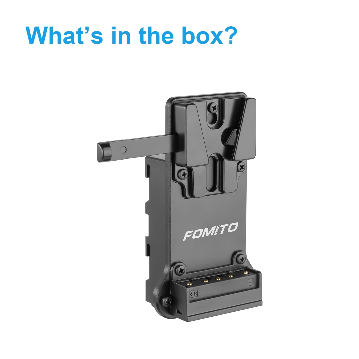 FOMITO NP-F970 F750 F550 Attrappe Akku auf V-Mount Platte Netzadapter für Kamera Monitor Neewer F100 FEELWORLD FW568 F5 T7, LED-Videoleuchte CN160 CN216 YN300 II YN-600 W260