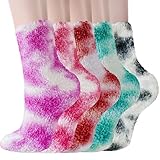 TEHOOK Christmas Stocking Stuffers for Women, Tie Dye Fuzzy Socks Cozy Warm Soft Fluffy Socks, Christmas Gifts for Teen Girls Trendy Stuff