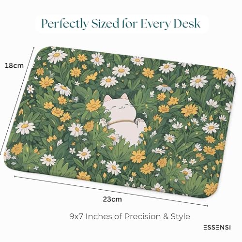 Image of Mouse Pad for Laptop & Desktop | 9x7 Inch Anti-Fray Stitched Edges | Non-Slip Rubber Base | Desk Setup Accessory for Students, Gamers & Professionals (Sleepy Cat)