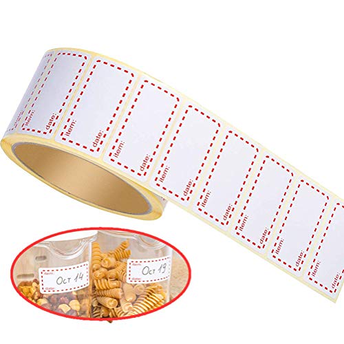 LATERN 500 Pieces Freezer Labels Food Storage Freezer Self Adhesive Sticker Removable Refrigerator Freezer Date Labels 5 x 25cm