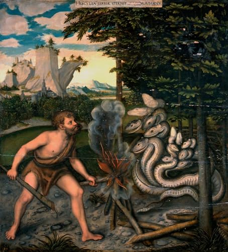 Affiche Toile Les travaux d'Hercule Lucas Cranach l'Ancien Impression d'Art Premium Portrait 60x90cm