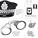 Orgoue Police Costume Accessories, Police Cop Costume for Kids Boys with Police Hat Police Badge Handcuffs Baton for Women Girls Adult for Halloween Black