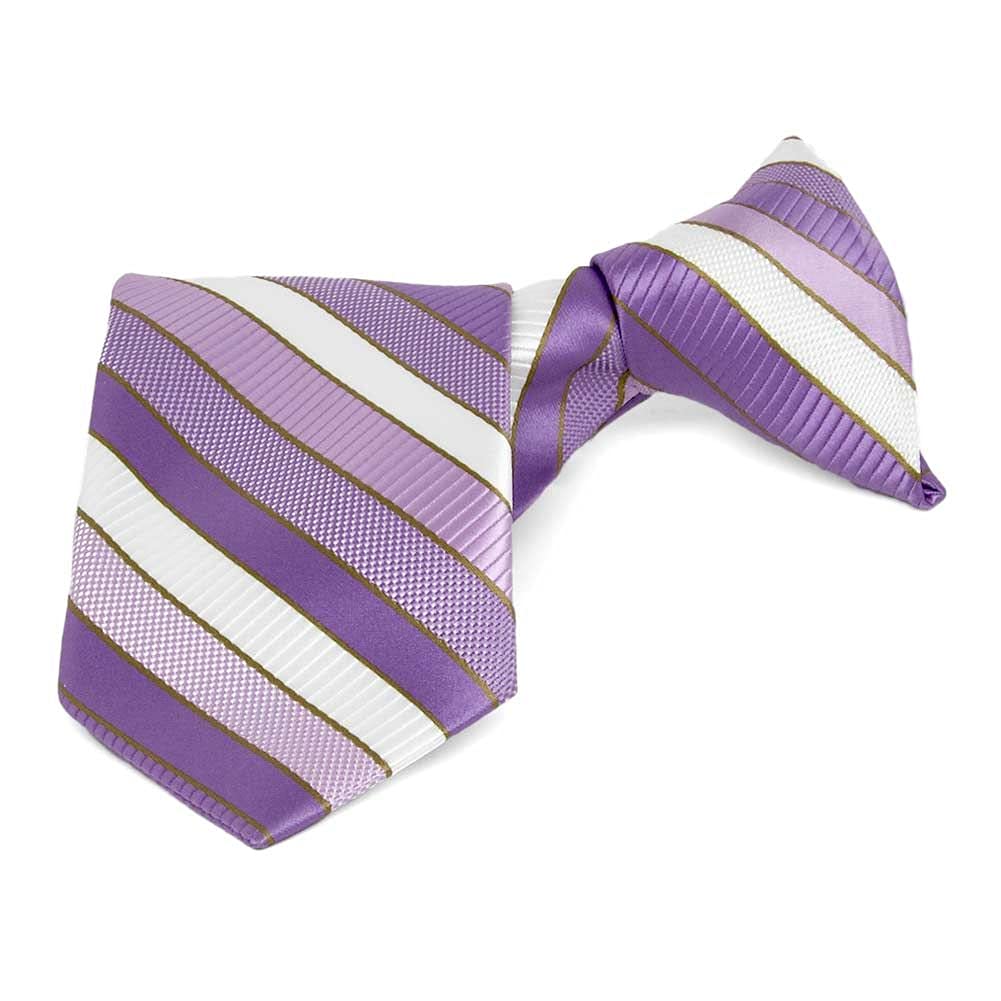 Boys' Thistle Purple Douglas Stripe Clip-On Tie, 11