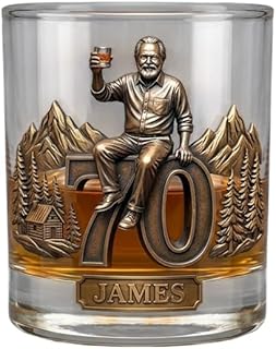Custom Any Photo,Gift For Dad, Grandpa - Personalized Birthday Whiskey Glass, Custom Engraved Drinkware Gift For Him