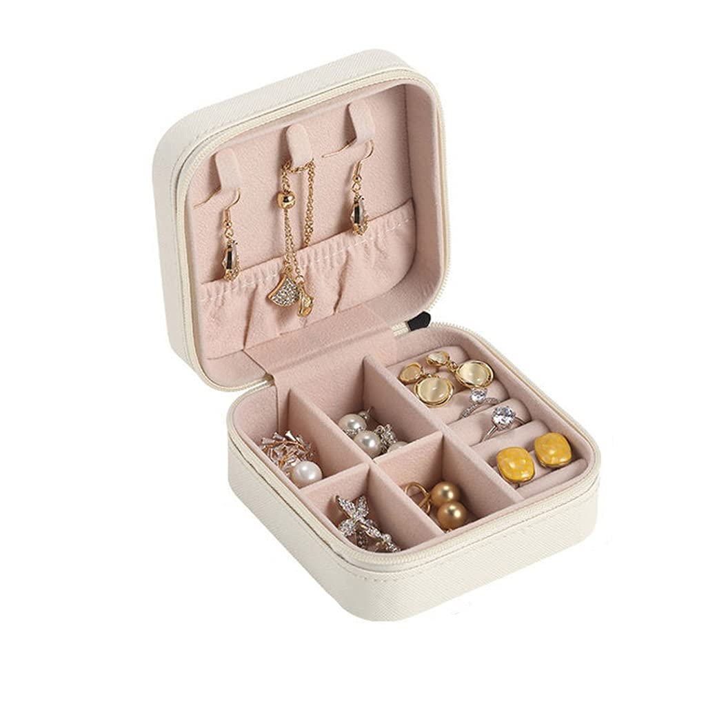 Scatole portagioie da Viaggio con Display organizzatore Portagioie Portatile Portaoggetti in Pelle con Cerniera
