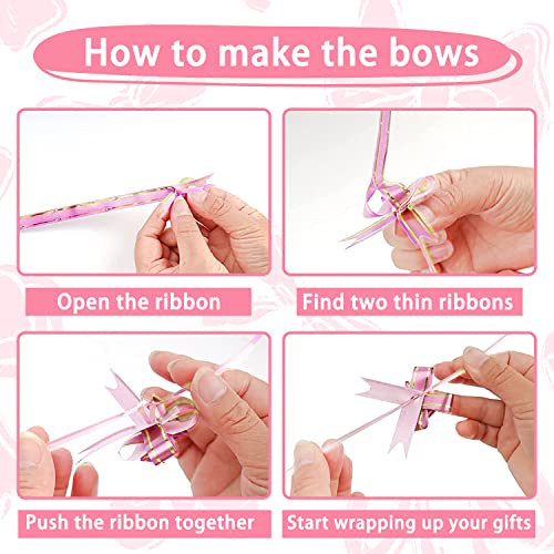 50 Packs Cellophane Bags, 4.7X6.7in Clear Sweet Bags With Mix Colors Pull Bows for Gifts Cookie, Baking, 1 count (Pack of 50) - Image 3