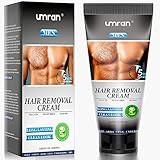 Professional Hair Removal Cream For Men, UMRAN Painless Depilatory Cream, Fast & Effective Hair Remover, Soothing Body Hair Removal Infused with Aloe Vera, Skin friendly Hair Removal for Men and Women - 5.08 oz