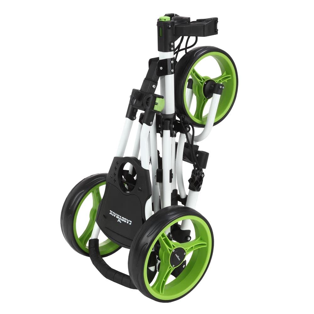 Golf X-Lite One-Click Carrito DE Golf Plegable para Tirar/Empujar, Blanco/Verde