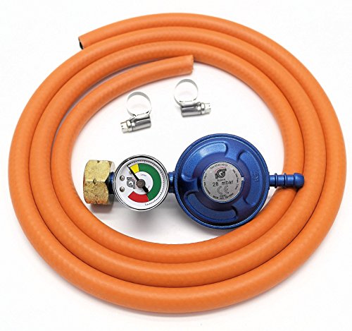 Igt Calor Gas 4.5 Gas Regulator + Pressure Gauge & 1 Mt Hose+Clips 5 Y Warranty