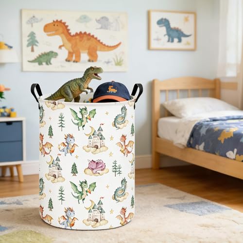 Image of Dragon Fabric Storage Bin Nursery Organizer Basket