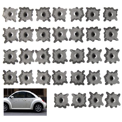 32 Bullet Hole Gun Shot Decals Stickers