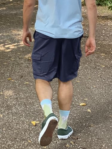 TACVASEN Men's Cargo Short 6 Pockets Comfortable Twill Cotton Elastic Waist Causal Work Shorts3