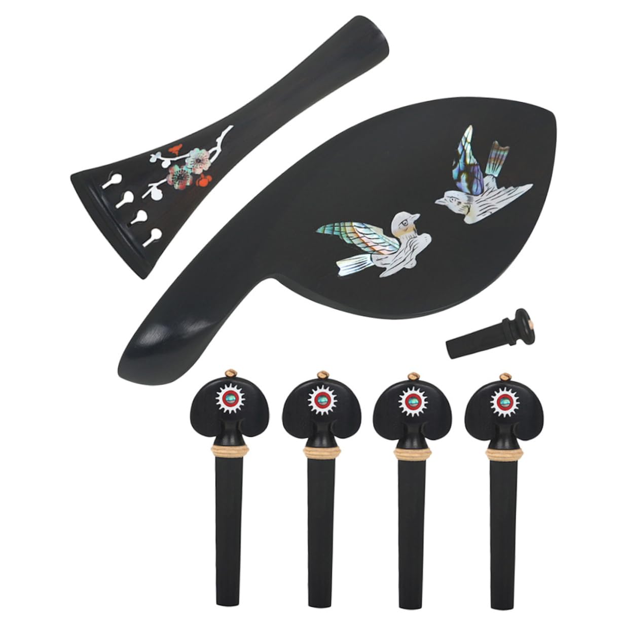 ibasenice 1ensemble Kit De Réparation Pour Violon Avec Accessoire De Repose-menton Chevilles Accordage Et Queue Design Sculpté Fait Main Pour Meilleure Qualité Sonore