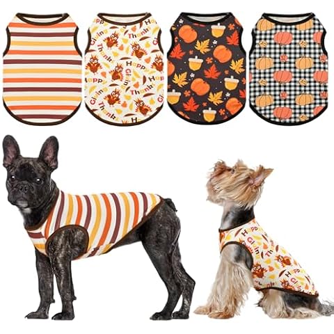 LyssKMK Thanksgiving Dog Shirt Set for Pets Cover